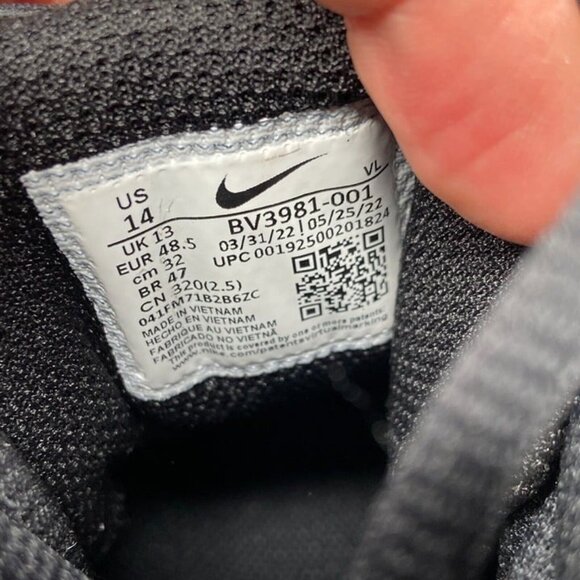 Nike Force Savage Pro 2 TD Detachable Football Size 14 MenBlack White BV3981-001 - Picture 8 of 8